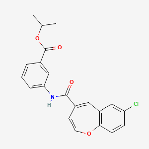 molecular formula C21H18ClNO4 B11328053 Propan-2-yl 3-{[(7-chloro-1-benzoxepin-4-yl)carbonyl]amino}benzoate 