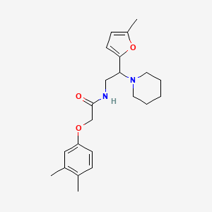 2-(3,4-dimethylphenoxy)-N-[2-(5-methylfuran-2-yl)-2-(piperidin-1-yl)ethyl]acetamide