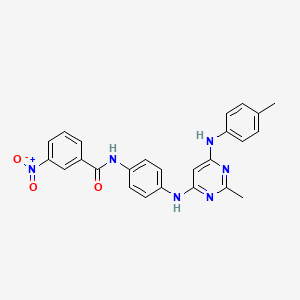 N-[4-({2-methyl-6-[(4-methylphenyl)amino]pyrimidin-4-yl}amino)phenyl]-3-nitrobenzamide