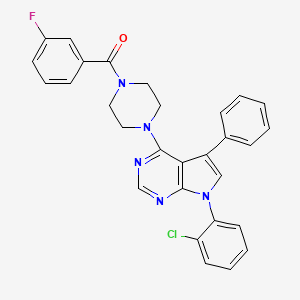 {4-[7-(2-chlorophenyl)-5-phenyl-7H-pyrrolo[2,3-d]pyrimidin-4-yl]piperazin-1-yl}(3-fluorophenyl)methanone