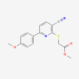 Methyl 2-{[3-cyano-6-(4-methoxyphenyl)pyridin-2-YL]sulfanyl}acetate