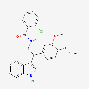 2-chloro-N-[2-(4-ethoxy-3-methoxyphenyl)-2-(1H-indol-3-yl)ethyl]benzamide