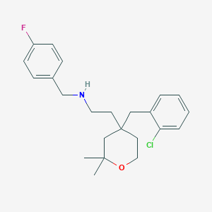 molecular formula C23H29ClFNO B11328172 2-[4-(2-chlorobenzyl)-2,2-dimethyltetrahydro-2H-pyran-4-yl]-N-(4-fluorobenzyl)ethanamine 