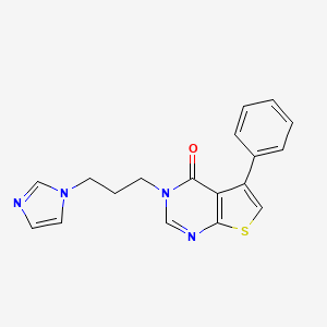 molecular formula C18H16N4OS B11328180 3-[3-(1H-imidazol-1-yl)propyl]-5-phenylthieno[2,3-d]pyrimidin-4(3H)-one 