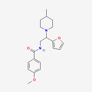 N-[2-(furan-2-yl)-2-(4-methylpiperidin-1-yl)ethyl]-4-methoxybenzamide