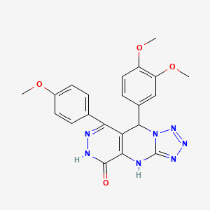 8-(3,4-dimethoxyphenyl)-10-(4-methoxyphenyl)-2,4,5,6,7,11,12-heptazatricyclo[7.4.0.03,7]trideca-1(9),3,5,10-tetraen-13-one