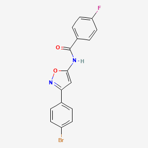 molecular formula C16H10BrFN2O2 B11328210 N-[3-(4-bromophenyl)-1,2-oxazol-5-yl]-4-fluorobenzamide 