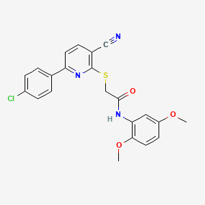 2-{[6-(4-chlorophenyl)-3-cyanopyridin-2-yl]sulfanyl}-N-(2,5-dimethoxyphenyl)acetamide