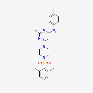 6-(4-(mesitylsulfonyl)piperazin-1-yl)-2-methyl-N-(p-tolyl)pyrimidin-4-amine