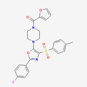 (4-{2-(4-Fluorophenyl)-4-[(4-methylphenyl)sulfonyl]-1,3-oxazol-5-yl}piperazin-1-yl)(furan-2-yl)methanone