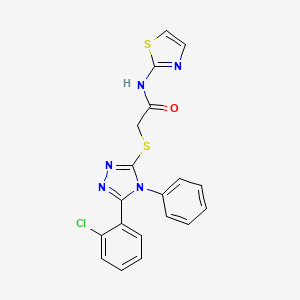 2-{[5-(2-chlorophenyl)-4-phenyl-4H-1,2,4-triazol-3-yl]sulfanyl}-N-(1,3-thiazol-2-yl)acetamide