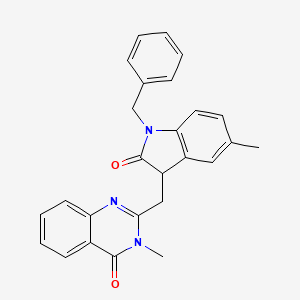 2-[(1-benzyl-5-methyl-2-oxo-2,3-dihydro-1H-indol-3-yl)methyl]-3-methylquinazolin-4(3H)-one