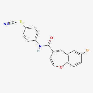 molecular formula C18H11BrN2O2S B11328286 4-{[(7-Bromo-1-benzoxepin-4-yl)carbonyl]amino}phenyl thiocyanate 