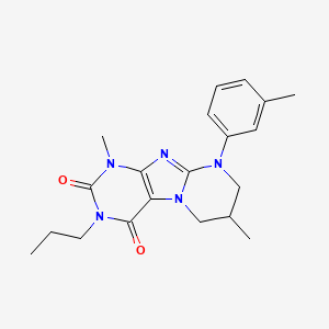 molecular formula C20H25N5O2 B11328306 1,7-dimethyl-9-(3-methylphenyl)-3-propyl-7,8-dihydro-6H-purino[7,8-a]pyrimidine-2,4-dione 