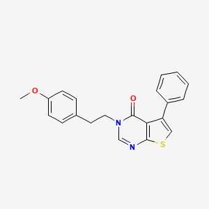 molecular formula C21H18N2O2S B11328324 3-[2-(4-methoxyphenyl)ethyl]-5-phenylthieno[2,3-d]pyrimidin-4(3H)-one 