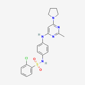 2-chloro-N-(4-((2-methyl-6-(pyrrolidin-1-yl)pyrimidin-4-yl)amino)phenyl)benzenesulfonamide