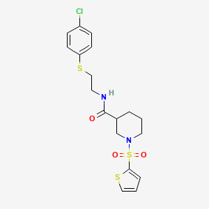 N-{2-[(4-chlorophenyl)sulfanyl]ethyl}-1-(thiophen-2-ylsulfonyl)piperidine-3-carboxamide