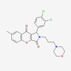 molecular formula C25H24Cl2N2O4 B11328369 1-(3,4-Dichlorophenyl)-7-methyl-2-[3-(morpholin-4-yl)propyl]-1,2-dihydrochromeno[2,3-c]pyrrole-3,9-dione 