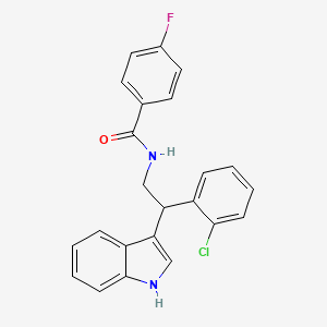 N-[2-(2-chlorophenyl)-2-(1H-indol-3-yl)ethyl]-4-fluorobenzamide