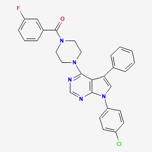 molecular formula C29H23ClFN5O B11328392 {4-[7-(4-chlorophenyl)-5-phenyl-7H-pyrrolo[2,3-d]pyrimidin-4-yl]piperazin-1-yl}(3-fluorophenyl)methanone 