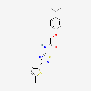 molecular formula C18H19N3O2S2 B11328393 N-[3-(5-methylthiophen-2-yl)-1,2,4-thiadiazol-5-yl]-2-[4-(propan-2-yl)phenoxy]acetamide 