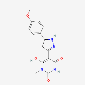 (5Z)-6-hydroxy-5-[5-(4-methoxyphenyl)pyrazolidin-3-ylidene]-3-methylpyrimidine-2,4(3H,5H)-dione