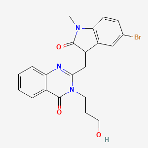 2-[(5-bromo-1-methyl-2-oxo-2,3-dihydro-1H-indol-3-yl)methyl]-3-(3-hydroxypropyl)quinazolin-4(3H)-one