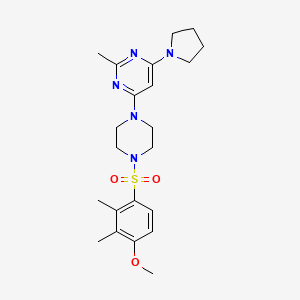 4-[4-(4-Methoxy-2,3-dimethylbenzenesulfonyl)piperazin-1-YL]-2-methyl-6-(pyrrolidin-1-YL)pyrimidine