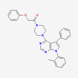 molecular formula C31H29N5O2 B11328461 1-{4-[7-(2-methylphenyl)-5-phenyl-7H-pyrrolo[2,3-d]pyrimidin-4-yl]piperazin-1-yl}-2-phenoxyethanone 