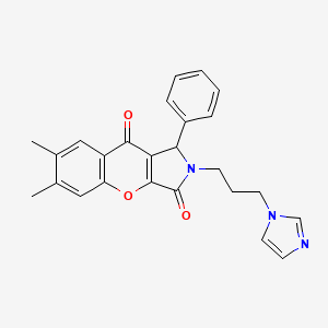 2-[3-(1H-imidazol-1-yl)propyl]-6,7-dimethyl-1-phenyl-1,2-dihydrochromeno[2,3-c]pyrrole-3,9-dione