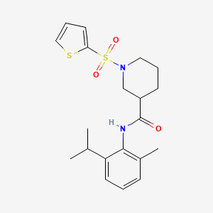 molecular formula C20H26N2O3S2 B11328492 N-[2-methyl-6-(propan-2-yl)phenyl]-1-(thiophen-2-ylsulfonyl)piperidine-3-carboxamide 