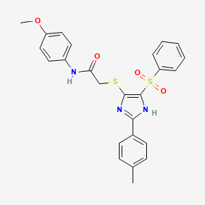 N-(4-methoxyphenyl)-2-{[2-(4-methylphenyl)-4-(phenylsulfonyl)-1H-imidazol-5-yl]sulfanyl}acetamide