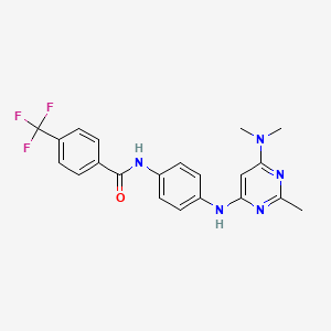 molecular formula C21H20F3N5O B11328544 N-(4-{[6-(dimethylamino)-2-methylpyrimidin-4-yl]amino}phenyl)-4-(trifluoromethyl)benzamide 