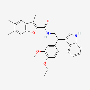 N-[2-(4-ethoxy-3-methoxyphenyl)-2-(1H-indol-3-yl)ethyl]-3,5,6-trimethyl-1-benzofuran-2-carboxamide