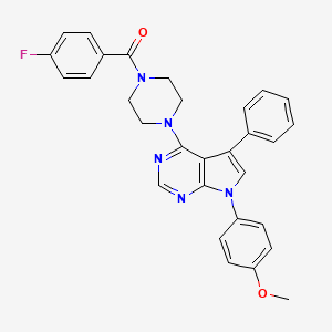 (4-fluorophenyl){4-[7-(4-methoxyphenyl)-5-phenyl-7H-pyrrolo[2,3-d]pyrimidin-4-yl]piperazin-1-yl}methanone