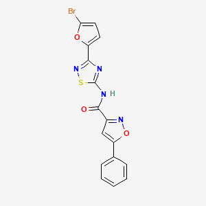 N-[3-(5-bromofuran-2-yl)-1,2,4-thiadiazol-5-yl]-5-phenyl-1,2-oxazole-3-carboxamide