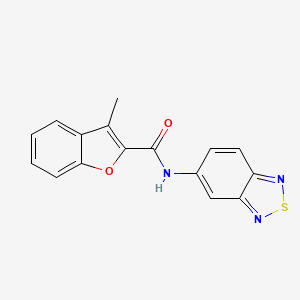 molecular formula C16H11N3O2S B11328634 N-(2,1,3-benzothiadiazol-5-yl)-3-methyl-1-benzofuran-2-carboxamide 