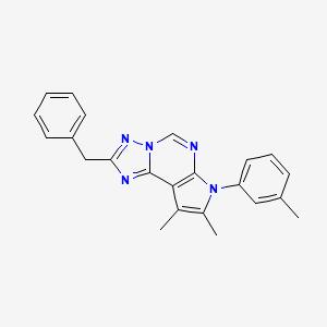 molecular formula C23H21N5 B11328638 2-benzyl-8,9-dimethyl-7-(3-methylphenyl)-7H-pyrrolo[3,2-e][1,2,4]triazolo[1,5-c]pyrimidine 