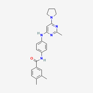 3,4-Dimethyl-N-(4-{[2-methyl-6-(pyrrolidin-1-YL)pyrimidin-4-YL]amino}phenyl)benzamide