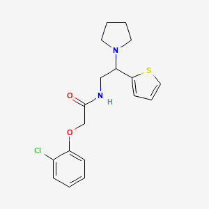 molecular formula C18H21ClN2O2S B11328641 2-(2-chlorophenoxy)-N-[2-(pyrrolidin-1-yl)-2-(thiophen-2-yl)ethyl]acetamide 