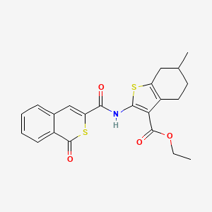 molecular formula C22H21NO4S2 B11328650 ethyl 6-methyl-2-{[(1-oxo-1H-isothiochromen-3-yl)carbonyl]amino}-4,5,6,7-tetrahydro-1-benzothiophene-3-carboxylate 