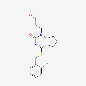 4-[(2-chlorobenzyl)sulfanyl]-1-(3-methoxypropyl)-1,5,6,7-tetrahydro-2H-cyclopenta[d]pyrimidin-2-one