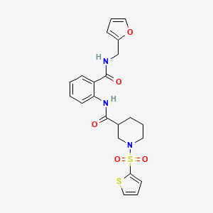 N-{2-[(furan-2-ylmethyl)carbamoyl]phenyl}-1-(thiophen-2-ylsulfonyl)piperidine-3-carboxamide