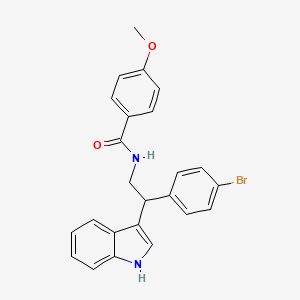 molecular formula C24H21BrN2O2 B11328706 N-[2-(4-bromophenyl)-2-(1H-indol-3-yl)ethyl]-4-methoxybenzamide 