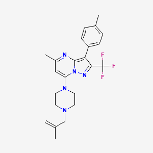 molecular formula C23H26F3N5 B11328713 5-Methyl-3-(4-methylphenyl)-7-[4-(2-methylprop-2-en-1-yl)piperazin-1-yl]-2-(trifluoromethyl)pyrazolo[1,5-a]pyrimidine 