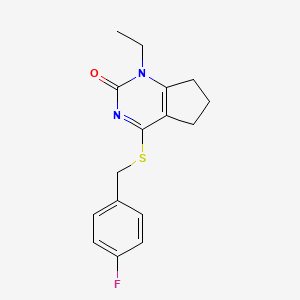 1-ethyl-4-[(4-fluorobenzyl)sulfanyl]-1,5,6,7-tetrahydro-2H-cyclopenta[d]pyrimidin-2-one