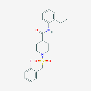 molecular formula C21H25FN2O3S B11328741 N-(2-ethylphenyl)-1-[(2-fluorobenzyl)sulfonyl]piperidine-4-carboxamide 