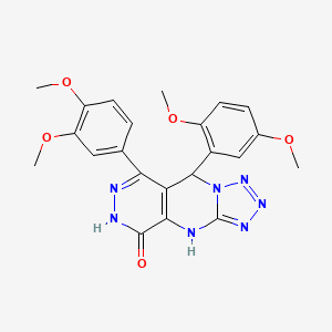 molecular formula C22H21N7O5 B11328747 8-(2,5-dimethoxyphenyl)-10-(3,4-dimethoxyphenyl)-2,4,5,6,7,11,12-heptazatricyclo[7.4.0.03,7]trideca-1(9),3,5,10-tetraen-13-one 