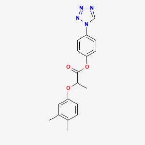 molecular formula C18H18N4O3 B11328770 4-(1H-tetrazol-1-yl)phenyl 2-(3,4-dimethylphenoxy)propanoate 