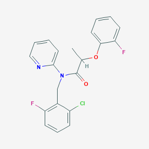 molecular formula C21H17ClF2N2O2 B11328795 N-(2-chloro-6-fluorobenzyl)-2-(2-fluorophenoxy)-N-(pyridin-2-yl)propanamide 